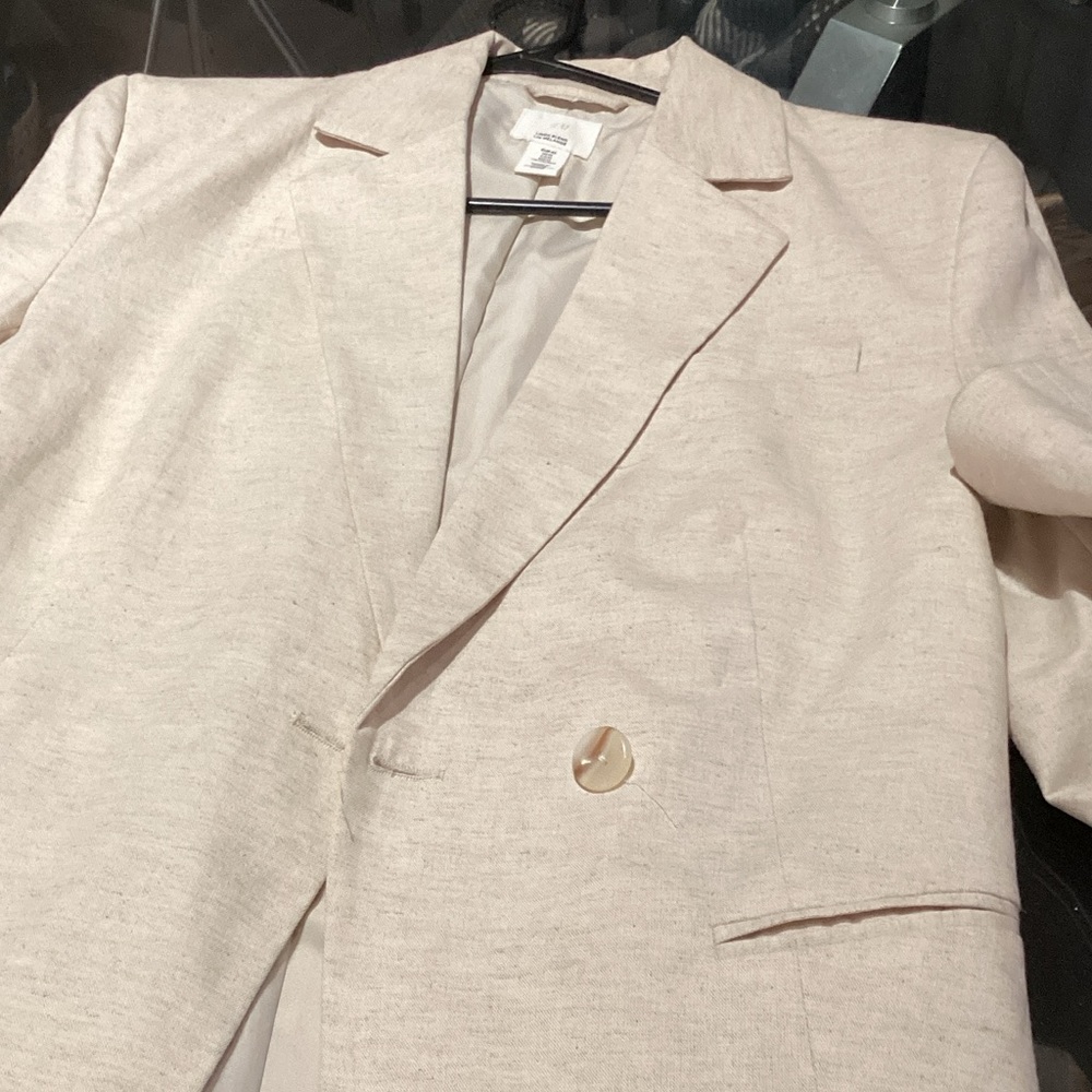 H&M Linen Blend Light Beige Blazer